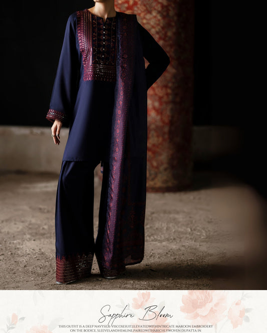 CASUALLITE SHAM PREMIUM VISCOSE LUXURY EMBROIDERED 3PC READYMADE CSP203