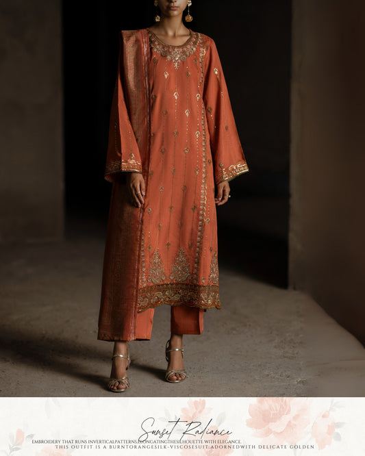 CASUALLITE SHAM PREMIUM VISCOSE LUXURY EMBROIDERED 3PC READYMADE CSP204