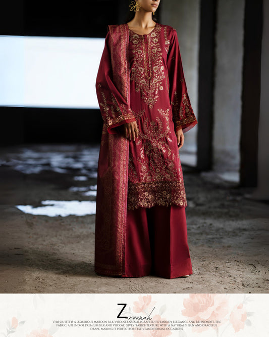 CASUALLITE SHAM PREMIUM VISCOSE LUXURY EMBROIDERED 3PC READYMADE CSP201