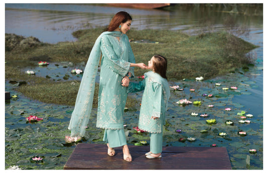 Lotus Era Aqua – Premium Festive Suit by  Simrans