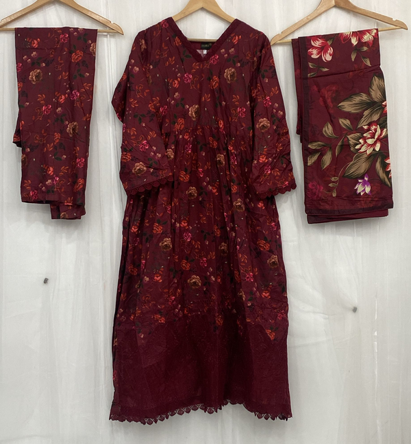 Saara Embroidered 3-Piece Readymade SuitSNO8